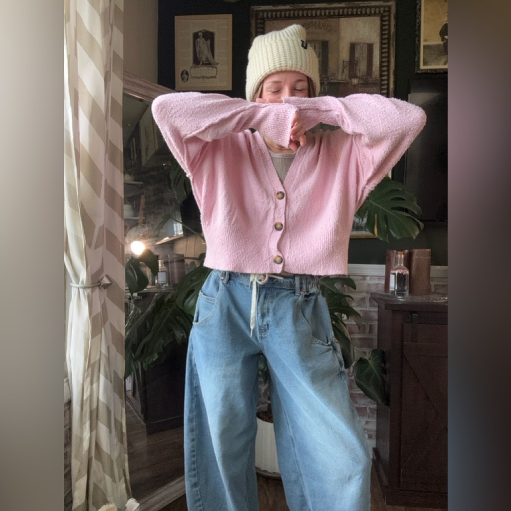 Free People Found My Friend Cardigan in Bubblegum